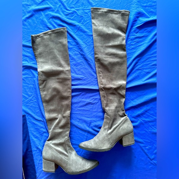 Donald J. Pliner Shoes - Only worn twice Donald J Pliner thigh high gray suede boots